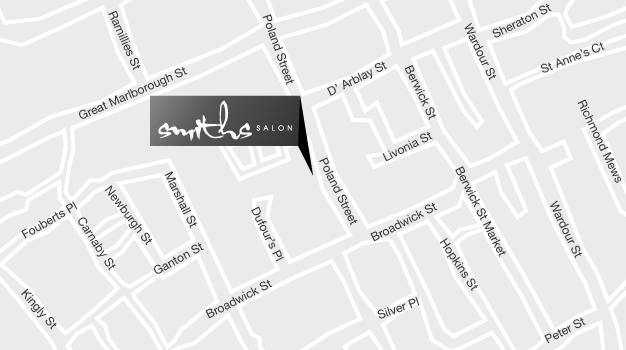 Map of Soho showing Smiths Salon